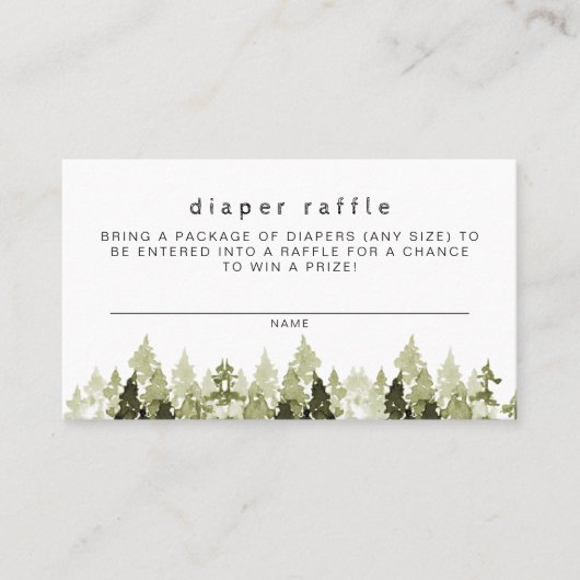 Carte De Placement JENNA Rustic Pine Bébé Déchets Raffle Jeu de bille (Devant)