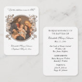 Carte De Placement Jésus Baptême Souvenir de la conservation religieu (Devant / Derrière)