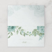 Carte De Placement joli bleu fleurs vert feuille botanique (Extérieur déplié)