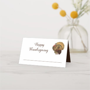 Carte De Placement Joli Bon thanksgiving de Turquie Vintage