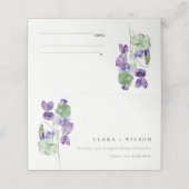 Carte De Placement Joli Chic Monogram Violet Floral Bunal Mariage (Extérieur déplié)