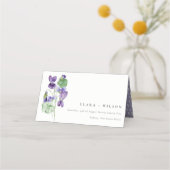 Carte De Placement Joli Chic Monogram Violet Floral Bunal Mariage (Devant)