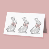 Carte De Placement Joli Lapin Rose Joyeuses Pâques