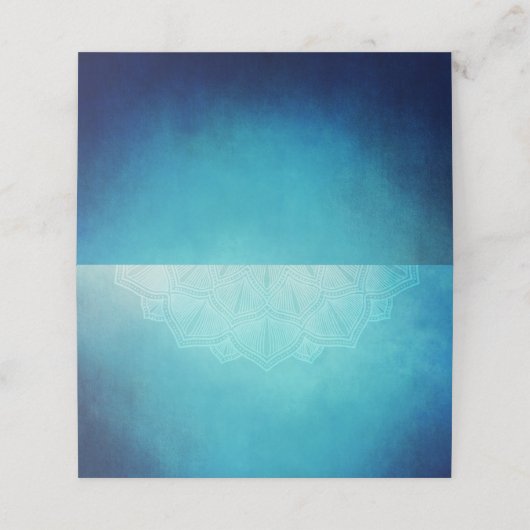 Carte De Placement Joli Mandala bleu Abstrait (Extérieur déplié)