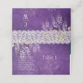 Carte De Placement Joli Mariage de dentelle WISTERIA violet rustique (Extérieur déplié)