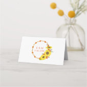 Carte De Placement Joli Mariage de tournesol (Dos)