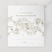 Carte De Placement Joli Mariage Floral Blancs (Extérieur déplié)