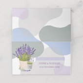 Carte De Placement Joli Mariage Floral de Lavande Violet (Extérieur déplié)
