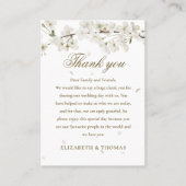Carte De Placement Joli Mariage Floral Merci à fleurs blanches (Devant)