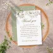 Carte De Placement Joli Mariage Floral Merci à fleurs blanches