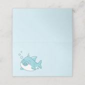 Carte De Placement Joli requin Baby shower Kawaii Blue Boy (Extérieur déplié)