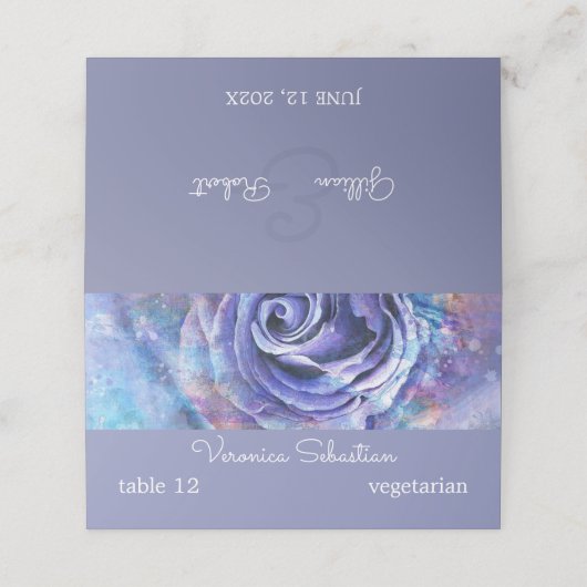 Carte De Placement Joli Rose aquarelle (Extérieur déplié)