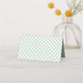 Carte De Placement Joli vert en vichy simple baby shower neutre (Dos)
