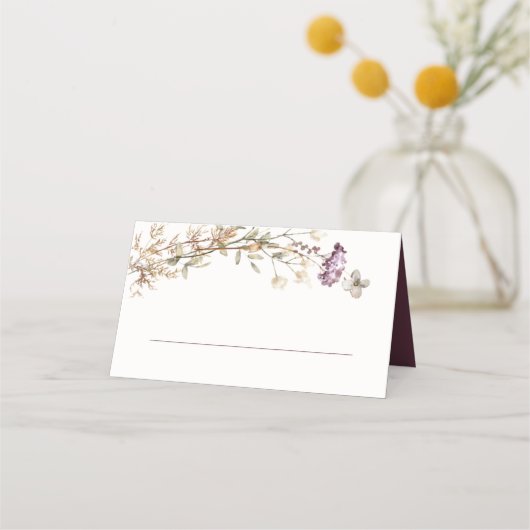 Carte De Placement Jolie carte Fleur sauvage Plum Blank d'automne (Devant)