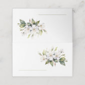 Carte De Placement Jolie feuille de pomme blanche nom de table nom ca (Extérieur déplié)