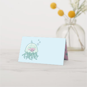 Carte De Placement Jolie méduse Baby shower Kawaii Rose Girl