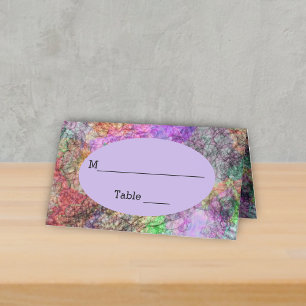 Carte De Placement Jolies couleurs violet rose jaune vert rayé
