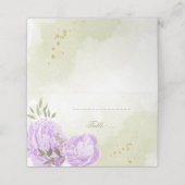Carte De Placement jolies fleurs violettes feuilles vertes (Extérieur déplié)