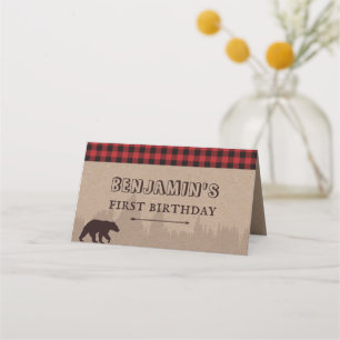 Carte De Placement Jour d'anniversaire de la sériole de bison plaqué