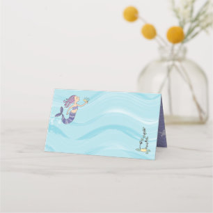 Carte De Placement Jour de l'anniversaire de la Sirène pourpre de pea