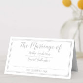 Carte De Placement Jour de mariage plié double face