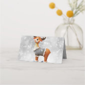 Carte De Placement Joyeux orignal de Noël portant un casquette (Dos)