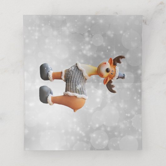 Carte De Placement Joyeux orignal de Noël portant un casquette (Intérieur déplié)