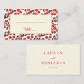 Carte De Placement Joyful Red Cherry Border (Devant / Derrière)
