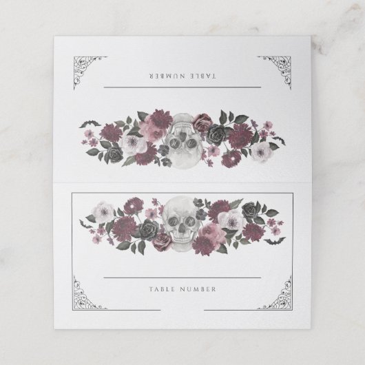 Carte De Placement Jusqu'à la mort Fêtons-nous Aquarelle Mariage crân (Extérieur déplié)