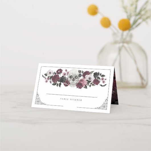 Carte De Placement Jusqu'à la mort Fêtons-nous Aquarelle Mariage crân (Devant)