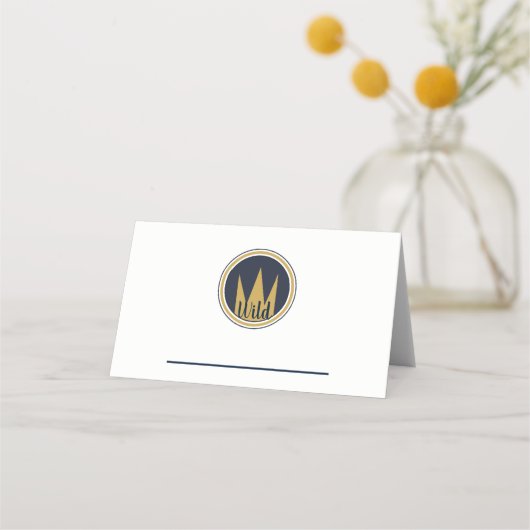 Carte De Placement King Wild Thing Gold Crown Burlap Anniversaire (Devant)