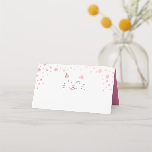 Carte De Placement Kitty Chat Anniversaire Tente d'alimentation (Devant)