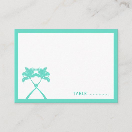 Carte De Placement Knot Palm Trees Plage Mariage tropical Moderne Chi (Devant)
