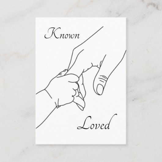 Carte De Placement Known & Loved – Psalm 139 Pro-Life Prayer Card (Devant)