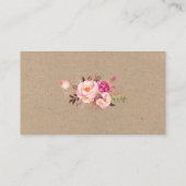 Carte De Placement Kraft Aquarelle rose Floral Mariage Nom réservé (Dos)