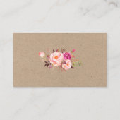 Carte De Placement Kraft Pink Floral Gold Mariage Nom réservé (Dos)