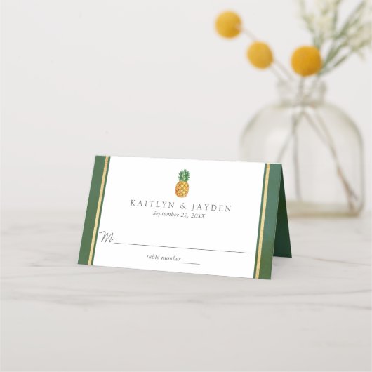 Carte De Placement La collection de Mariages d'ananas tropicaux (Devant)