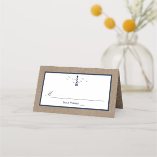 Carte De Placement La collection Mariage de Burlap du phare nautique