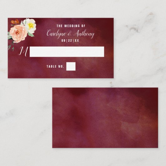 Carte De Placement La Collection Mariage Romance In Bloom (Devant / Derrière)