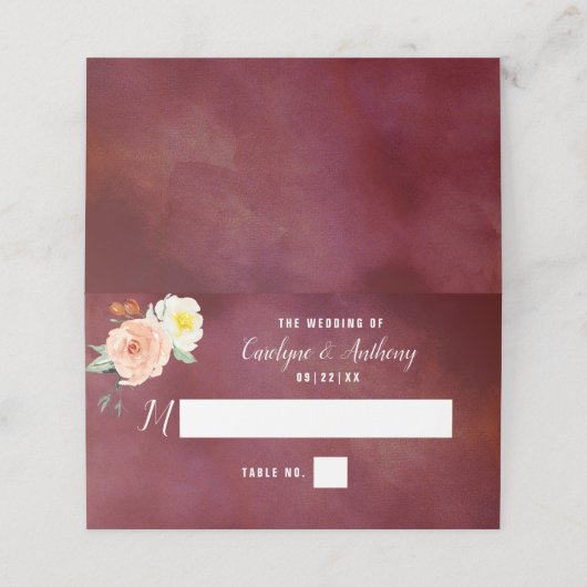 Carte De Placement La Collection Mariage Romance In Bloom (Extérieur déplié)