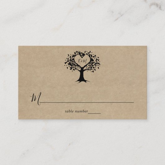 Carte De Placement La collection Rustic Heart Tree Mariage (Devant)