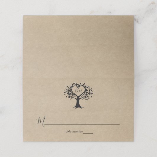 Carte De Placement La collection Rustic Heart Tree Mariage (Extérieur déplié)