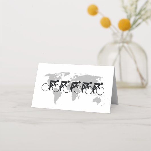 Carte De Placement La Course De Vélo N° 3 Noir Sur Blanc (Devant)