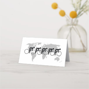 Carte De Placement La Course De Vélo N° 3 Noir Sur Blanc