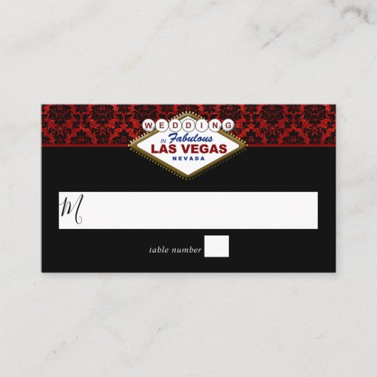 Carte De Placement La Parties scintillant Damask Las Vegas Mariage Co (Devant)