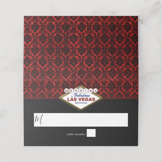Carte De Placement La Parties scintillant Damask Las Vegas Mariage Co (Extérieur déplié)