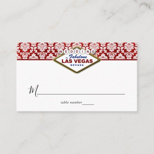 Carte De Placement La Parties scintillant Damask Las Vegas Mariage Co (Devant)