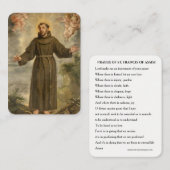 Carte De Placement La prière de saint François d'Assise (Devant / Derrière)