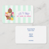 Carte De Placement La vie est courte Manger plus de glace Crème (Devant / Derrière)