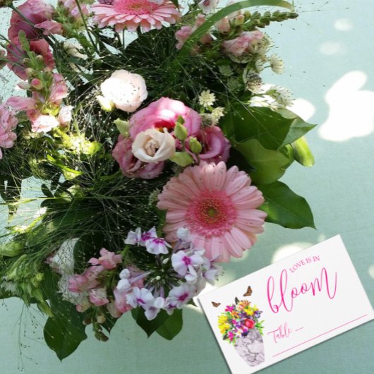 Carte De Placement L'amour dans la floraison Mariage